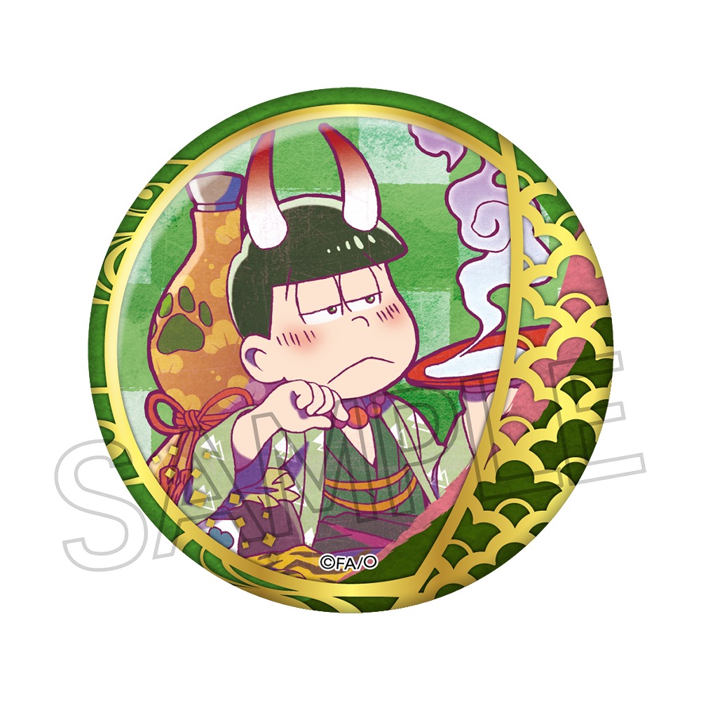おそ松さん ヴィンテージシリーズ　箔押し缶バッジ　百鬼夜行松