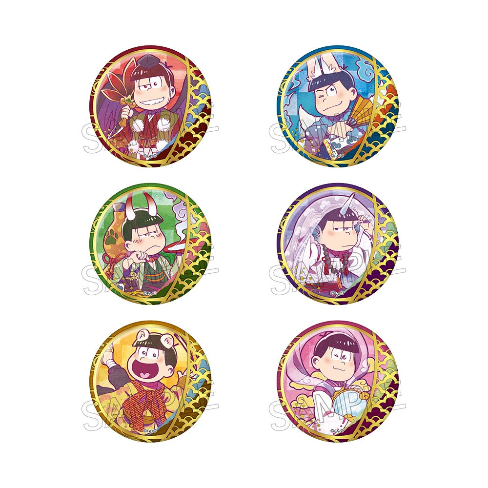 おそ松さん ヴィンテージシリーズ　箔押し缶バッジ　百鬼夜行松