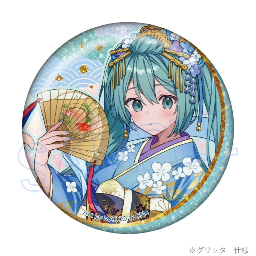 初音ミク　百鬼夜行 ～麗宴～　グリッターBIG缶バッジ
