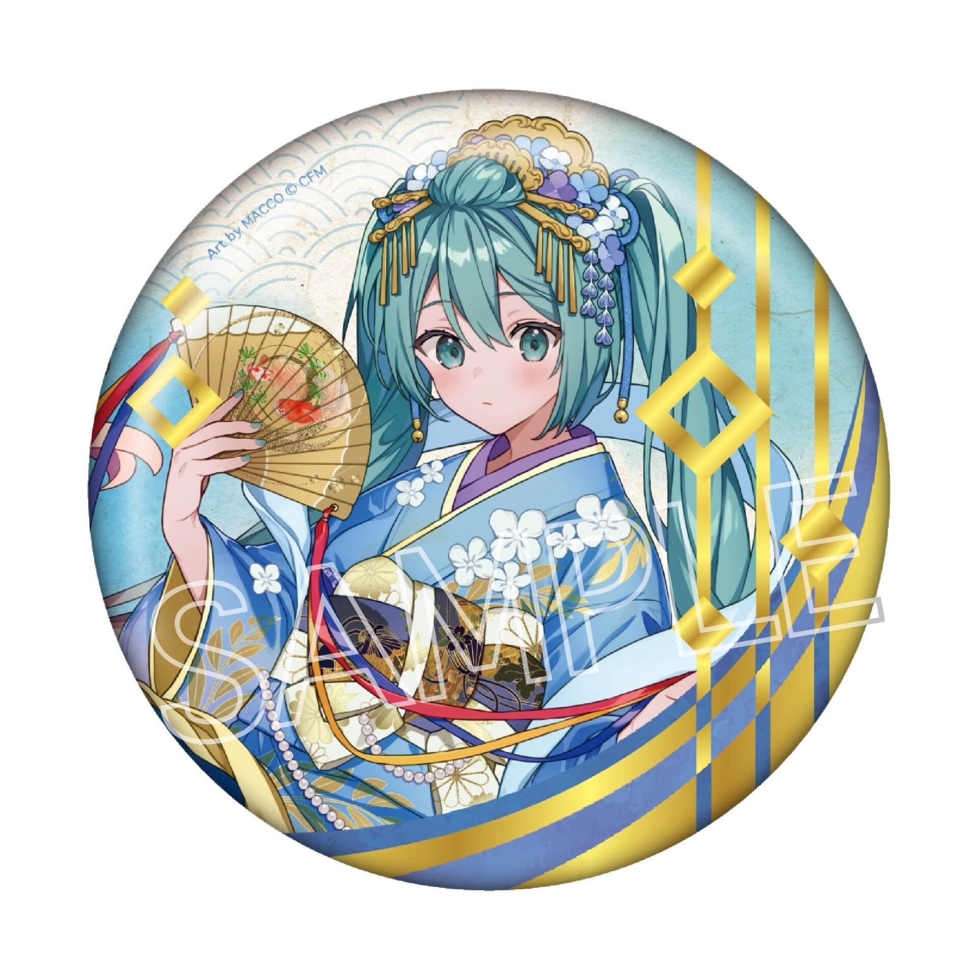 初音ミク　百鬼夜行 ～麗宴～　箔押しBIG缶バッジ