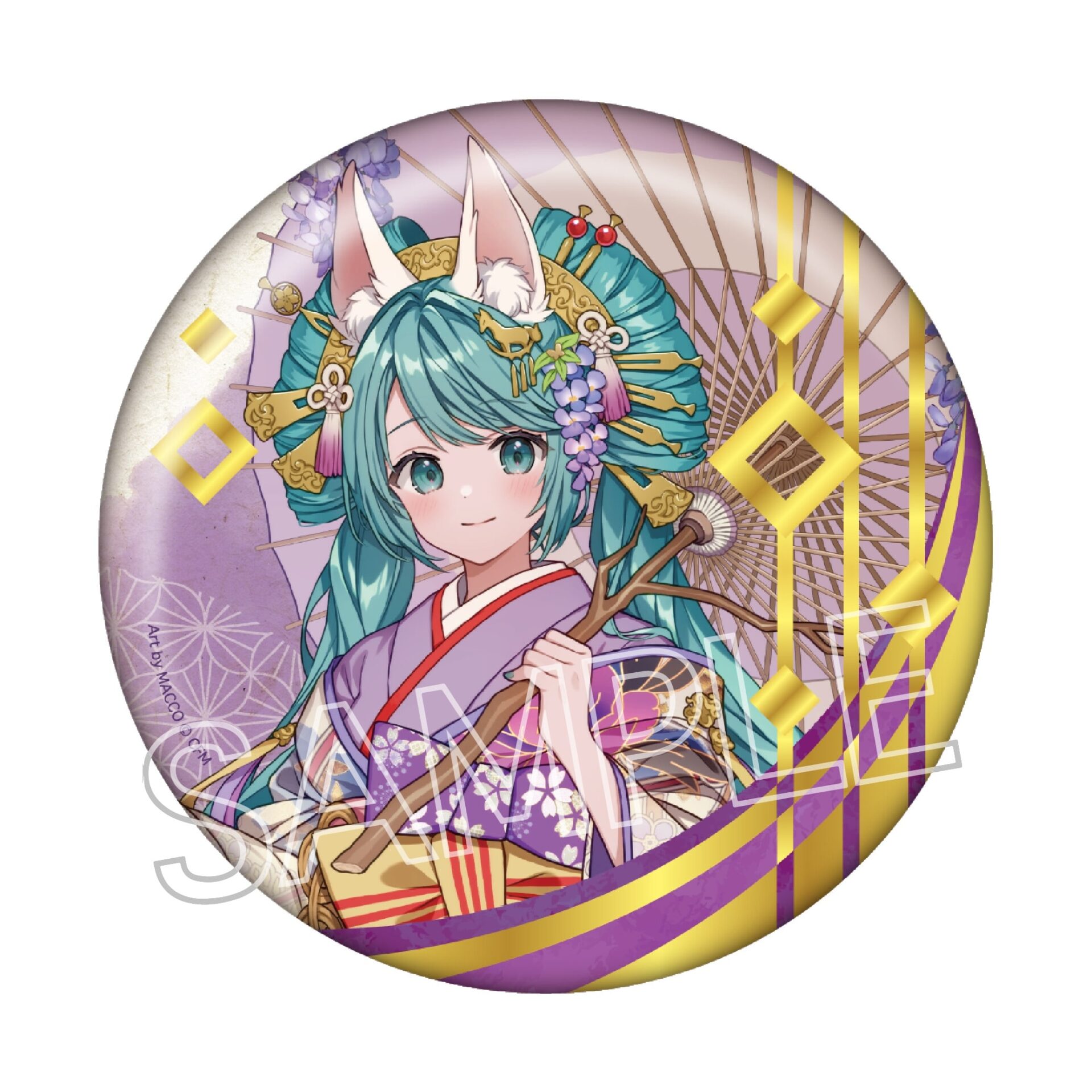 初音ミク　百鬼夜行 ～麗宴～　箔押しBIG缶バッジ