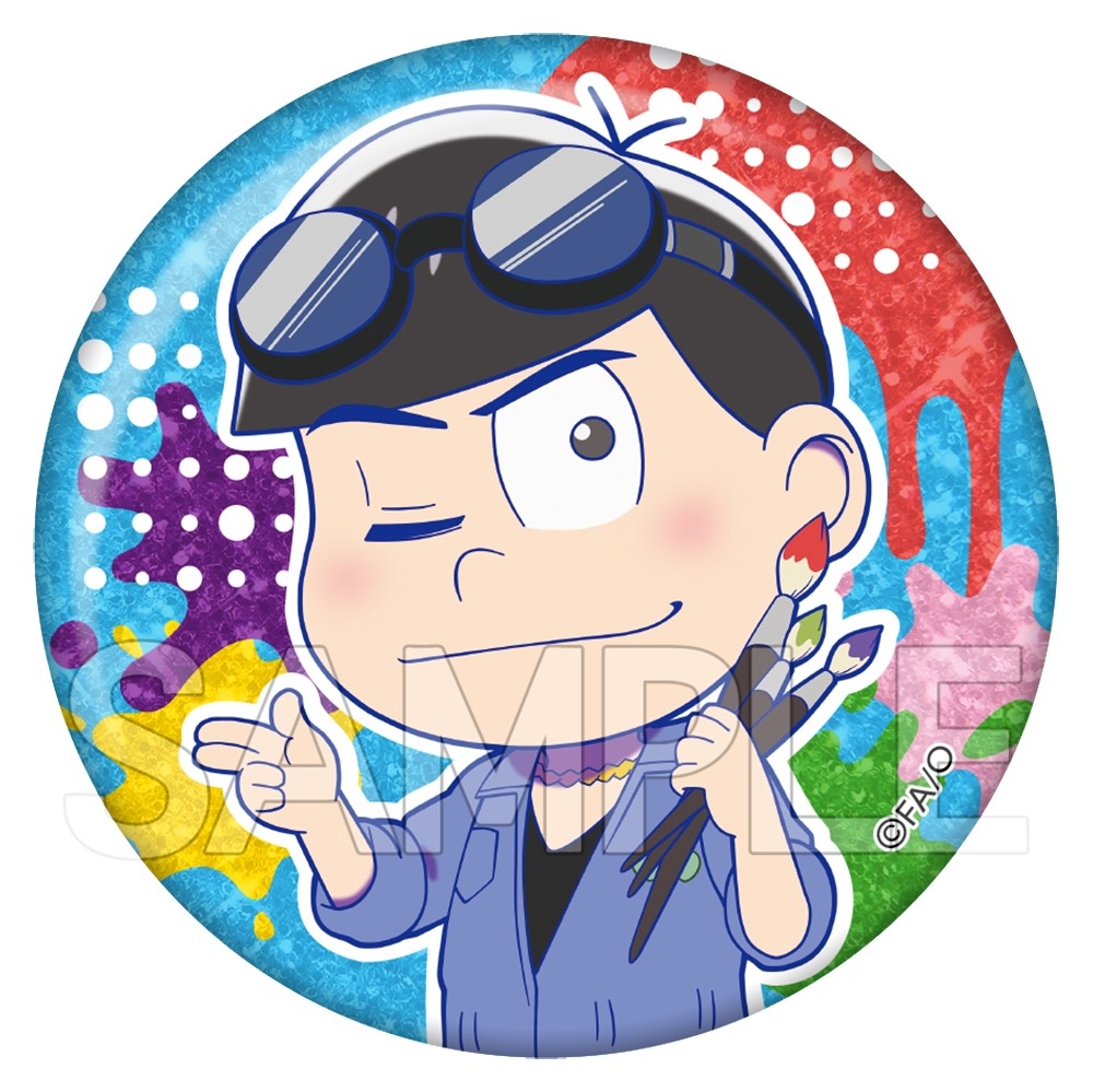 おそ松さん　キラキラ缶バッジ　おえかき松