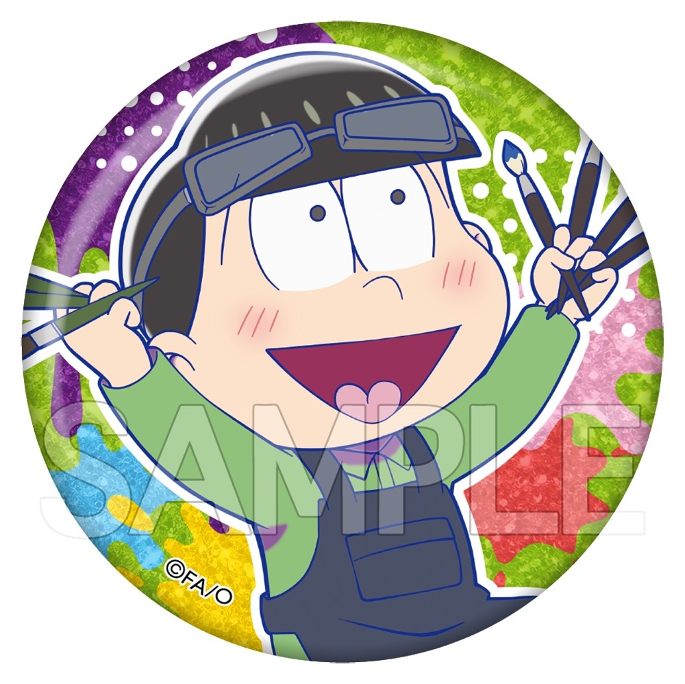 おそ松さん　キラキラ缶バッジ　おえかき松