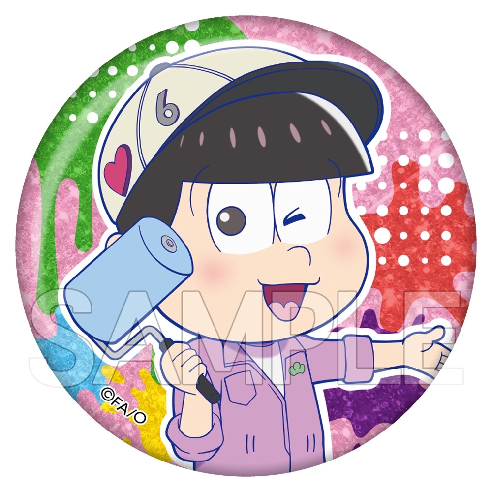おそ松さん　キラキラ缶バッジ　おえかき松