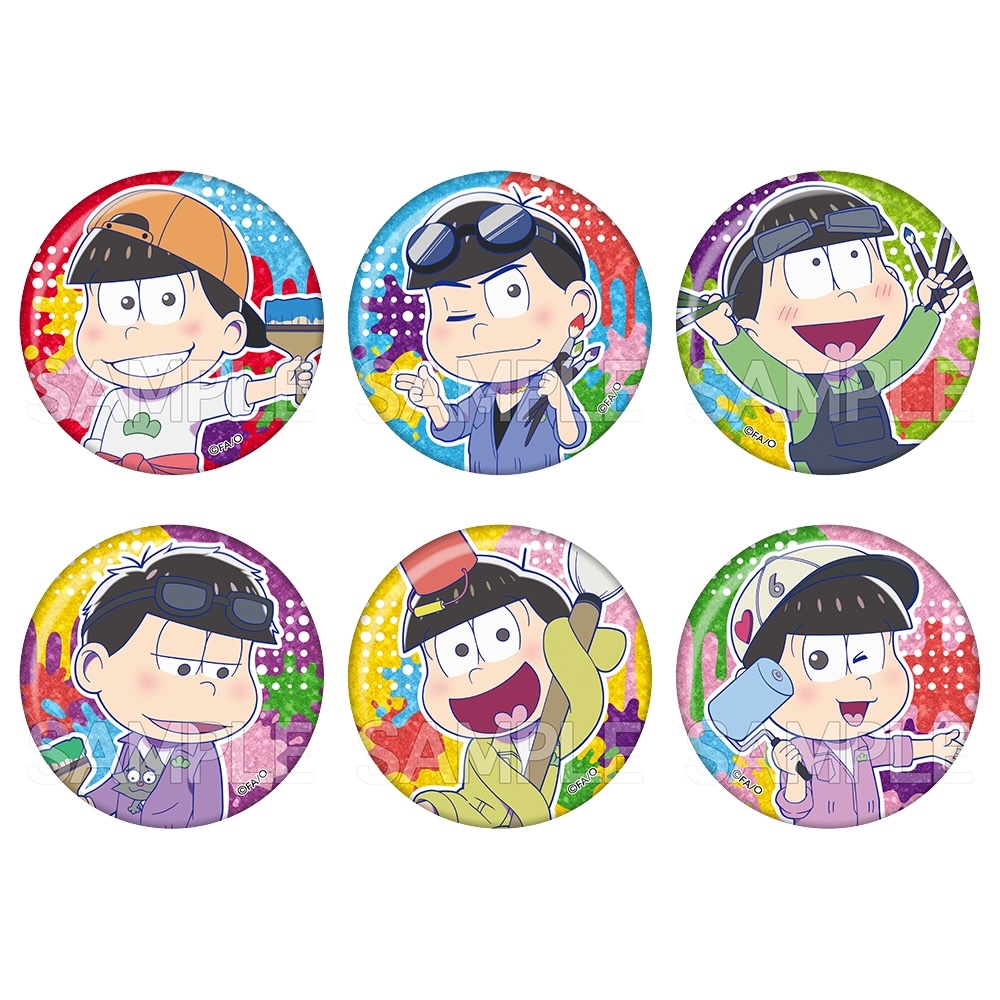 おそ松さん　キラキラ缶バッジ　おえかき松