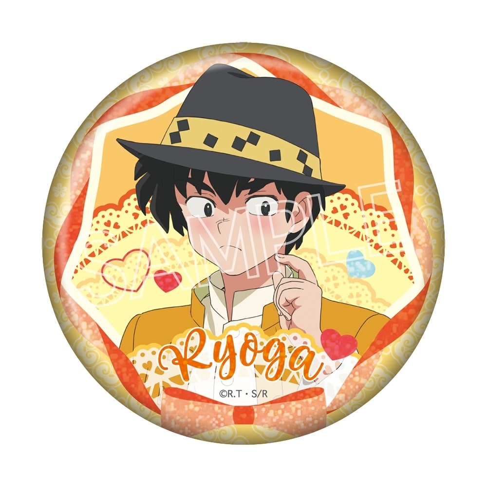 らんま1/2　フラワーブーケ  キラキラ缶バッジ